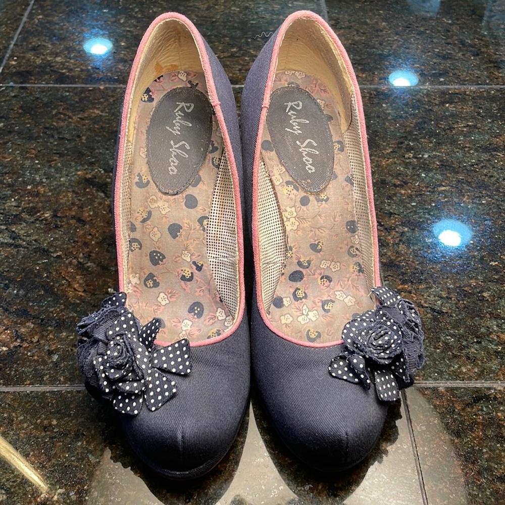 Ruby Shoo, blue 7-7.5